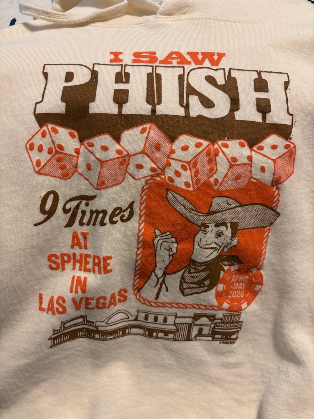 I SAW PHISH Women's Cream Graphic Hoodie - Las Vegas Tour brand new sweatshirt